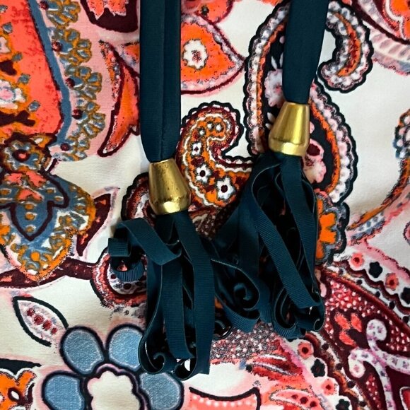 Wonderfly One Piece Halter Lace-Up Back Strappy Swimsuit Paisley Print - Picture 7 of 10